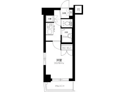 パークウェル高円寺駅前(1K/4階)の間取り写真