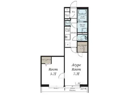 ヴィラ西新井(1LDK/1階)の間取り写真