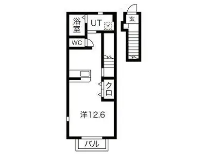 P.COURT(ワンルーム/2階)の間取り写真