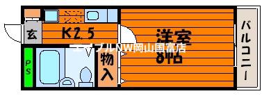 コーポ原(1K/2階)の間取り写真