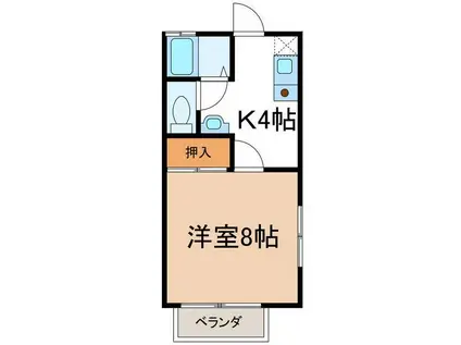 シガハイツ VIII(1K/2階)の間取り写真