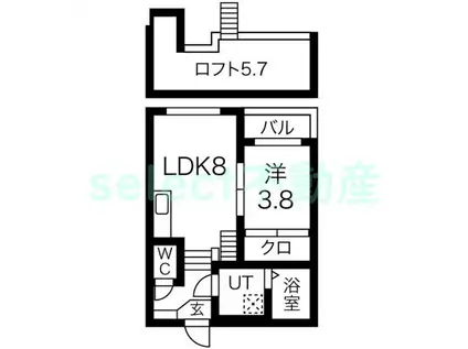 BRIX(1LDK/2階)の間取り写真