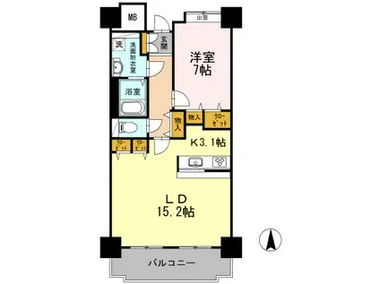 品川シーサイドビュータワーI(1LDK/14階)の間取り写真