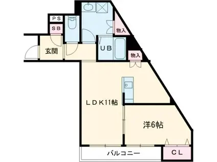 グランメール春日野道(1LDK/3階)の間取り写真