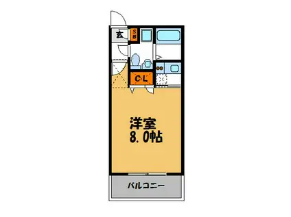 エステート・モア・天神倶楽部(1K/9階)の間取り写真