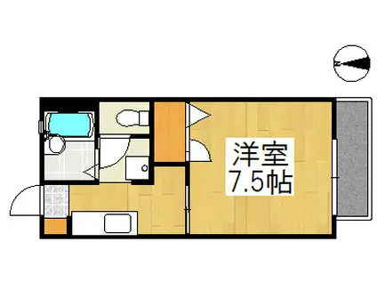 レジデンス稲荷(1K/1階)の間取り写真