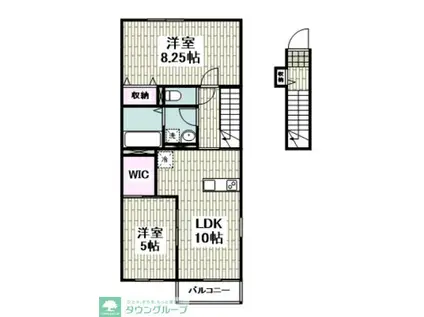 メゾン風早IV(2LDK/2階)の間取り写真
