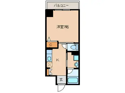 イーストフォート(1K/7階)の間取り写真