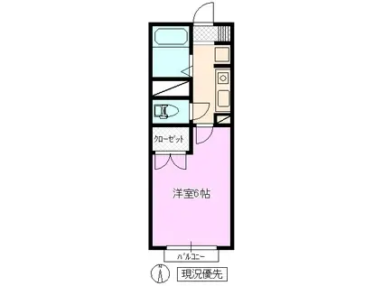 TMコーポ(1K/2階)の間取り写真