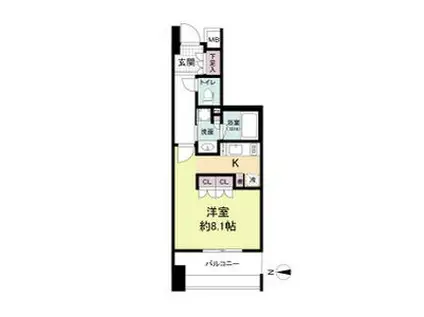 アビティ江坂(ワンルーム/9階)の間取り写真