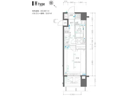 ズーム横浜関内(1K/10階)の間取り写真