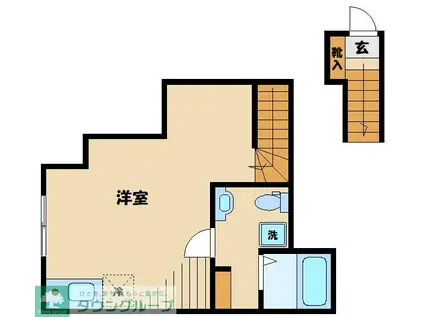 TIMBER CELLS(ワンルーム/2階)の間取り写真