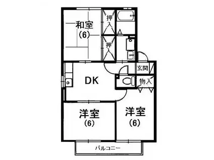 ビレッジみなみ ウィンター(3DK/1階)の間取り写真