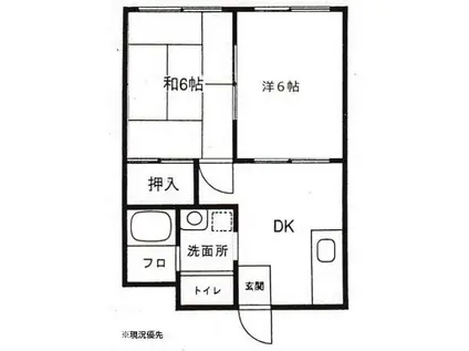 メゾン土志田(2DK/2階)の間取り写真