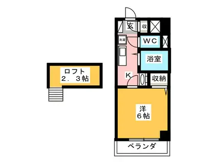 アヅマ第6ビル(1K/5階)の間取り写真