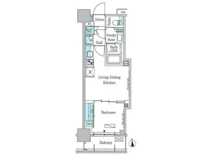 パークアクシス学芸大学レジデンス(1LDK/6階)の間取り写真