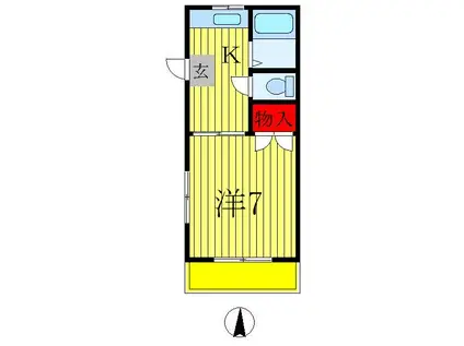 第5ひかりコーポ(1K/2階)の間取り写真