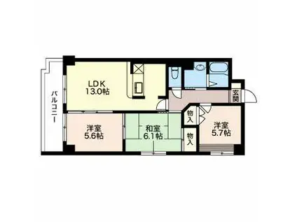 COMFORT御影町(2LDK/2階)の間取り写真
