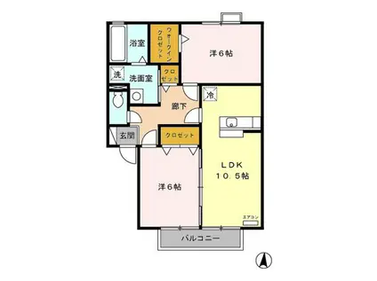 LUPINA GARDEN(2LDK/2階)の間取り写真