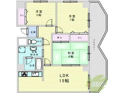 カーサメイヒルズ(3LDK/4階)の間取り写真
