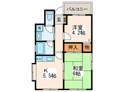 プレステージ中山(2K/4階)の間取り写真