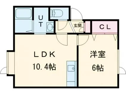 HAPPY ECO(1LDK/2階)の間取り写真