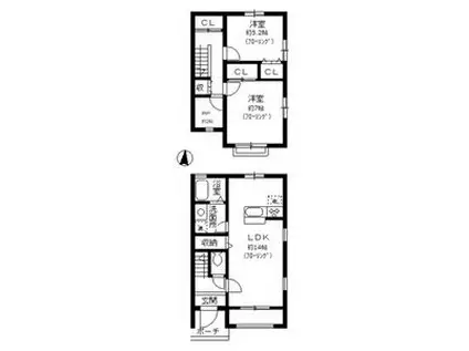 メゾン片坂(2LDK/1階)の間取り写真