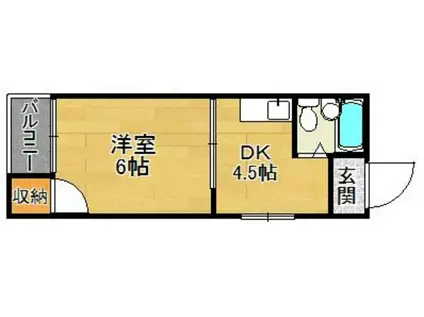 小川第一ビル(1DK/3階)の間取り写真