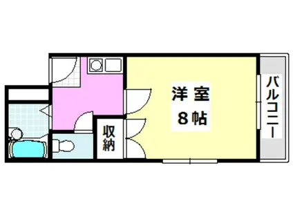 本町8番館(1K/4階)の間取り写真
