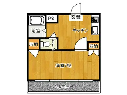 マウントビュー(1K/1階)の間取り写真