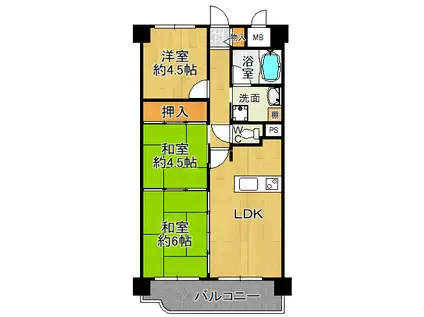 サングレールクインセス(3LDK/8階)の間取り写真