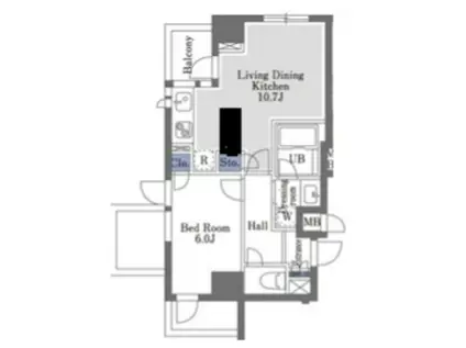 スカイビューテラス本所吾妻橋(1LDK/2階)の間取り写真