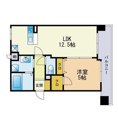 ADEN箱崎駅前(1LDK/4階)の間取り写真