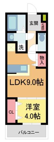 ジェイドパレス小花(1LDK/3階)の間取り写真
