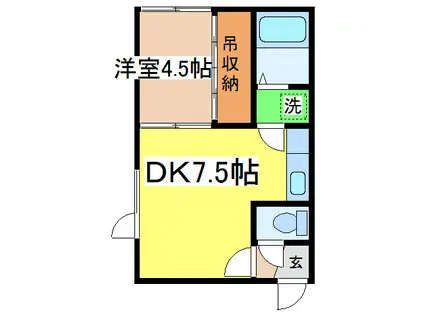 エルス文苑(1DK/1階)の間取り写真