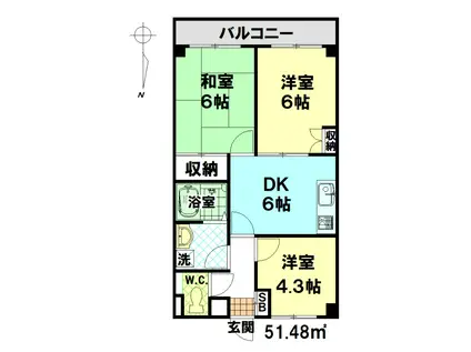 KAZZビル(3DK/4階)の間取り写真