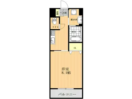 JEUNESSE新大江(1K/9階)の間取り写真