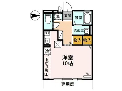 ジュネスSハイム(ワンルーム/1階)の間取り写真