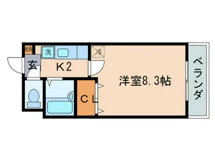 モア草津(1K/4階)の間取り写真