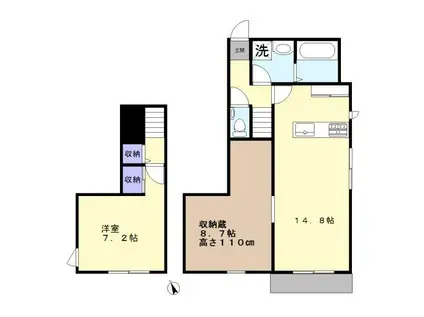 アトリエール大岡山(1SLDK/1階)の間取り写真