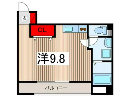 エスティーヴォ北大宮(ワンルーム/2階)の間取り写真