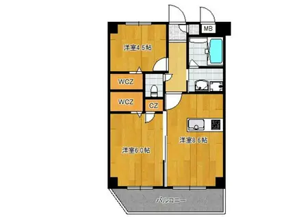 KIERRASAARI(2LDK/3階)の間取り写真