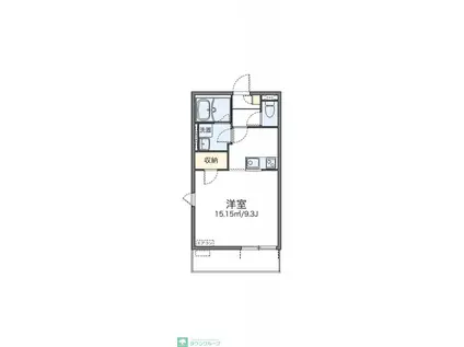 レオネクストグリーンウッド(1K/2階)の間取り写真