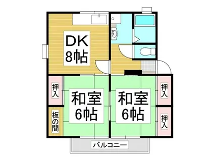 シティハイム高島 A棟(2DK/2階)の間取り写真
