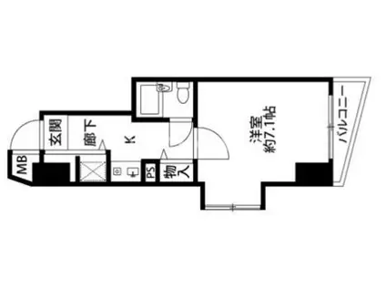 メインステージ十条(1K/6階)の間取り写真