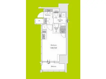 ザ・パークハビオ谷町六丁目クロス(ワンルーム/14階)の間取り写真