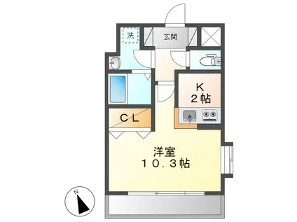 サンパレス幸町(ワンルーム/2階)の間取り写真