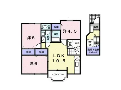 ベルピアハイツA(3LDK/2階)の間取り写真