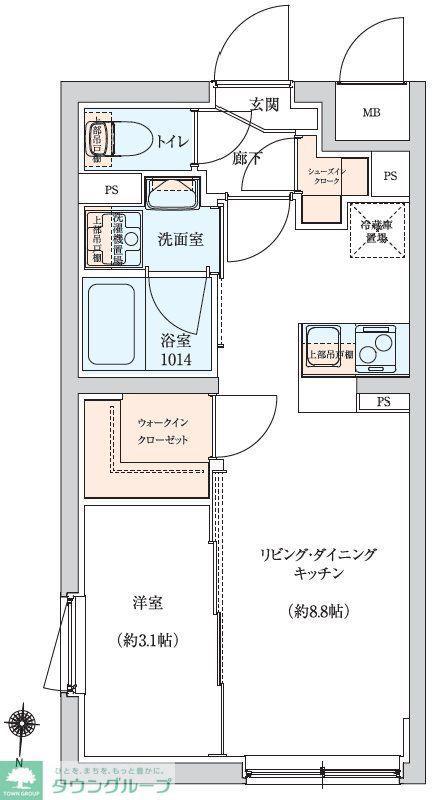 ラヴィエール羽田スカイゲート(1LDK/1階)の間取り写真