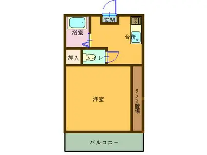 フラワーハイツB棟(1K/2階)の間取り写真